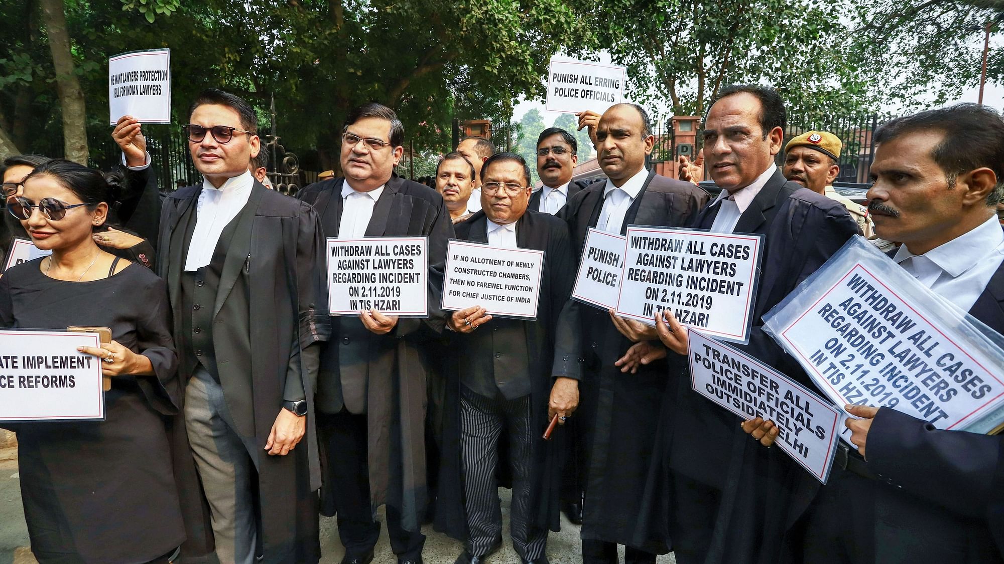 Image of protesting lawyers after the scuffle, used for representational purposes.