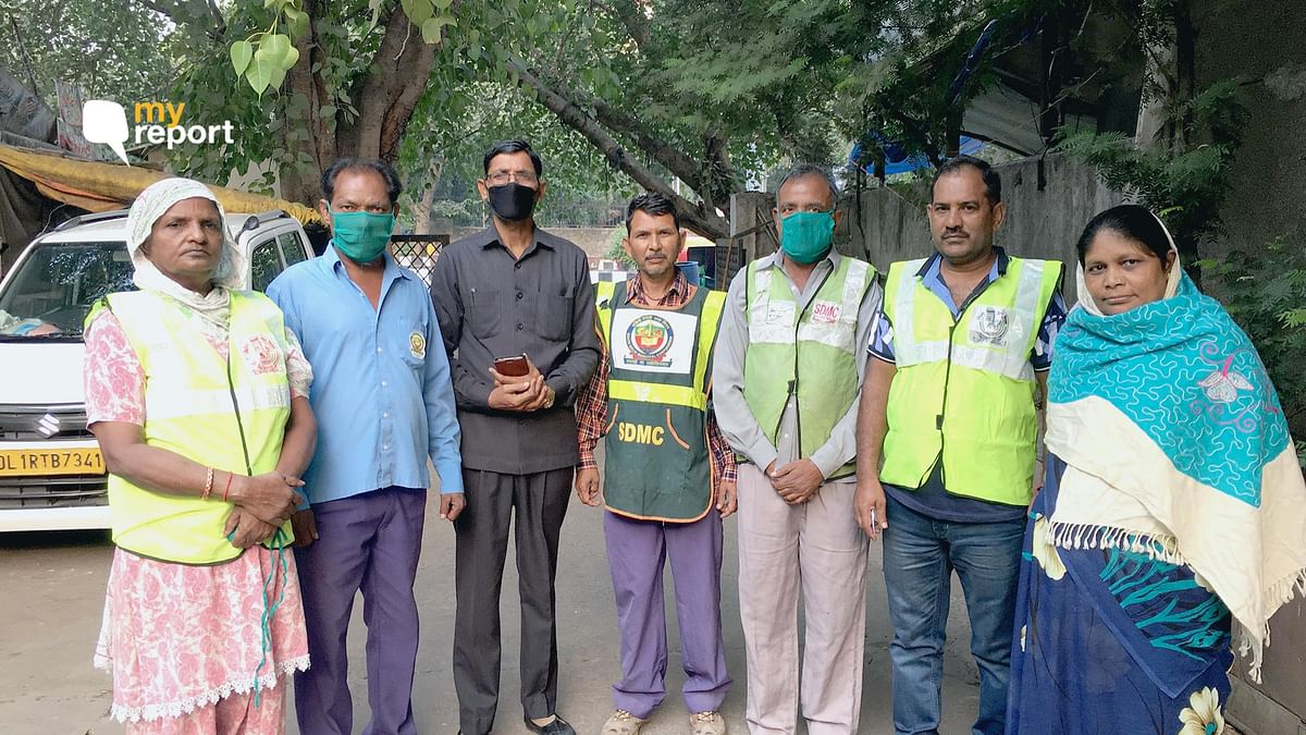MCD workers at Delhi’s RK Puram.