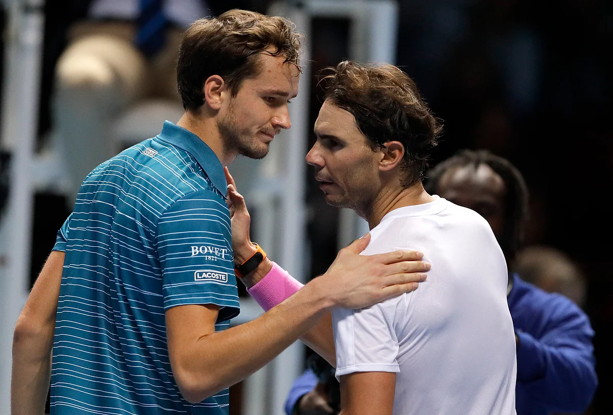 In a rematch of this year’s US Open final, Nadal came out looking much sharper than in his opening loss to Zverev and broke Medvedev twice in the second set.
