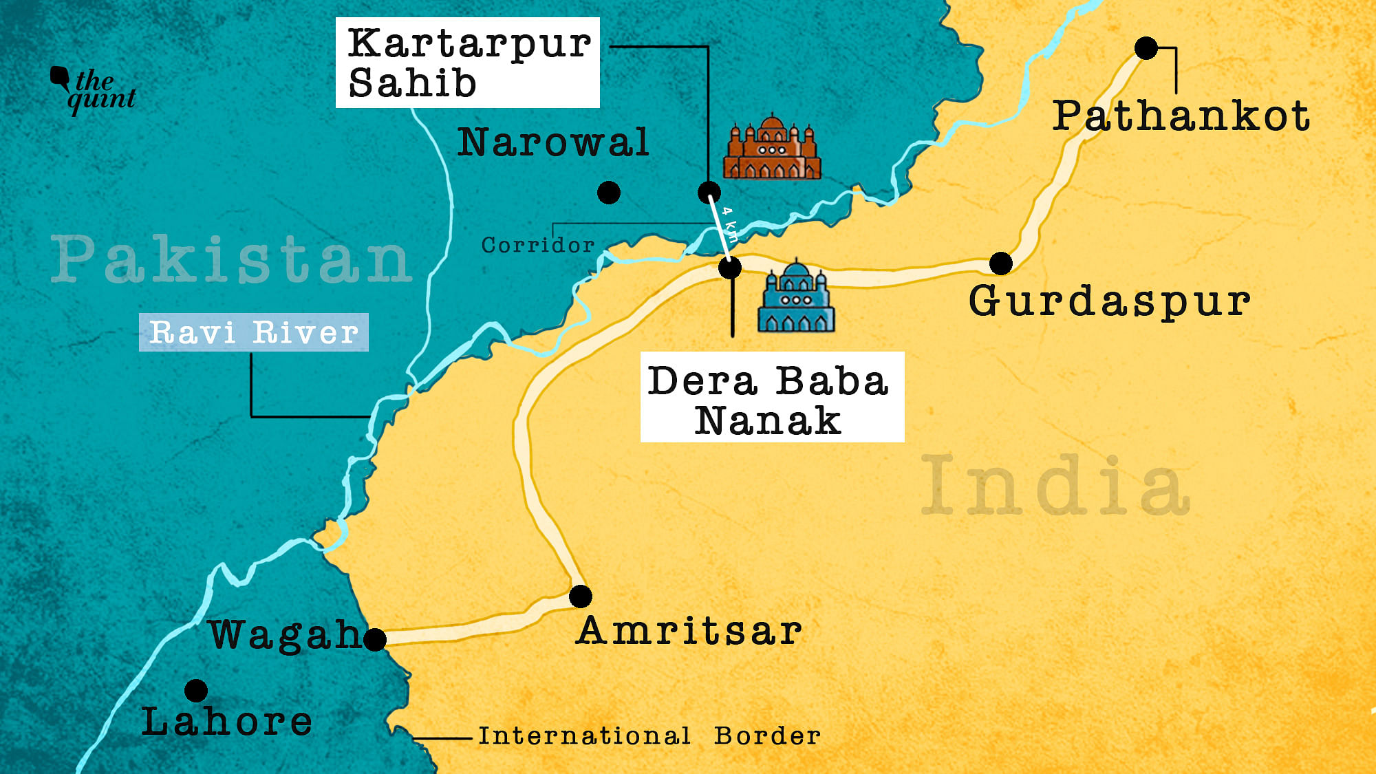 Dera Baba Nanak Map How Far Is Kartarpur Sahib From Punjab's Dera Baba Nanak? Not Very