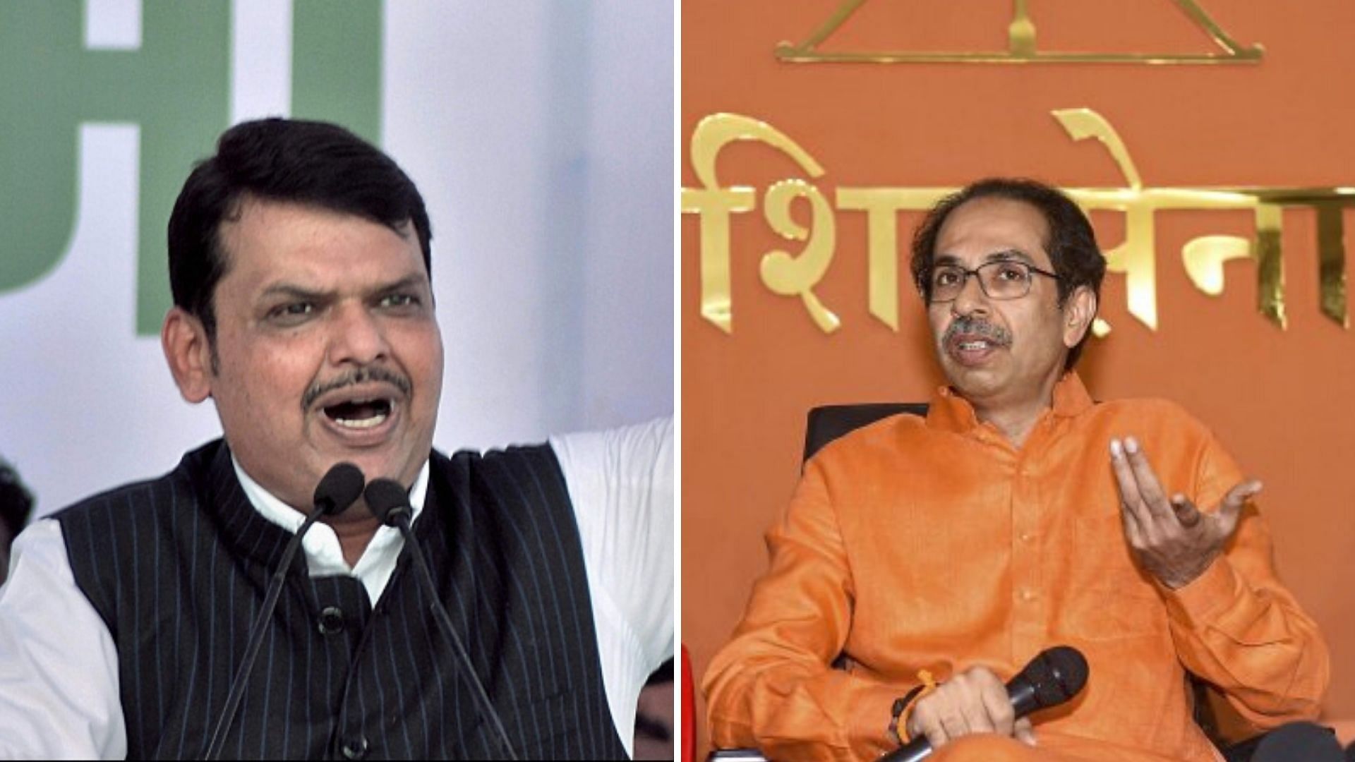 Maharashtra caretaker CM Devendra Fadnavis (Left) and Shiv Sena Chief Uddhav Thackeray.