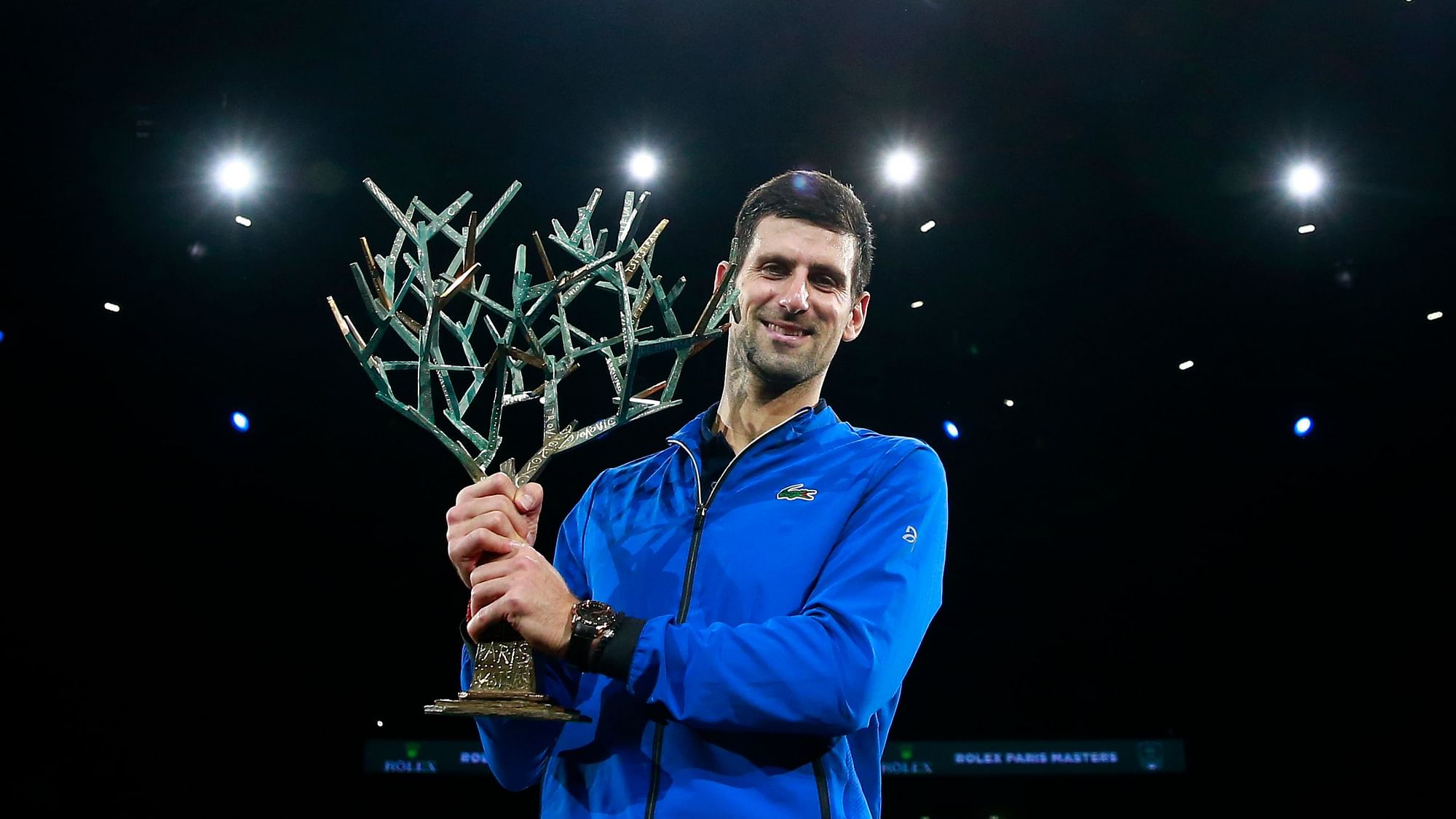 Djokovic won his fifth Paris Masters final after beating Denis Shapovalov.