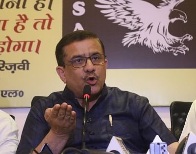New Delhi: Uttar Pradesh Shia Central Board of Waqfs chairman Syed Waseem Rizvi addresses a press conference to announce his new political party "Indian Shia Awami League" in New Delhi on May 14, 2018. (Photo: IANS)
