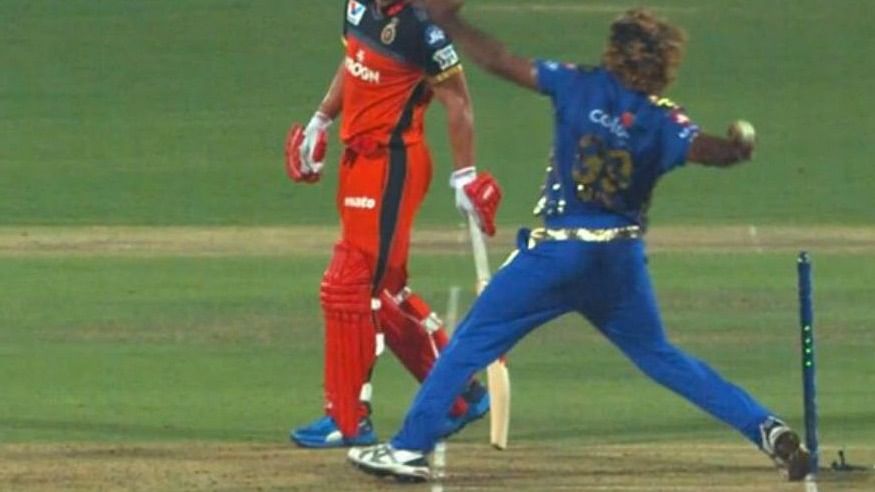 After the match was over, the screen showed Lasith Malinga overstepping off the final ball, much to the angst of RCB players and fans. 
