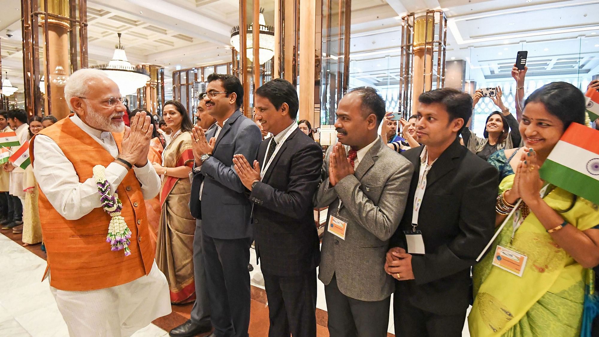 PM Modi greets people of the Indian diaspora in Bangkok