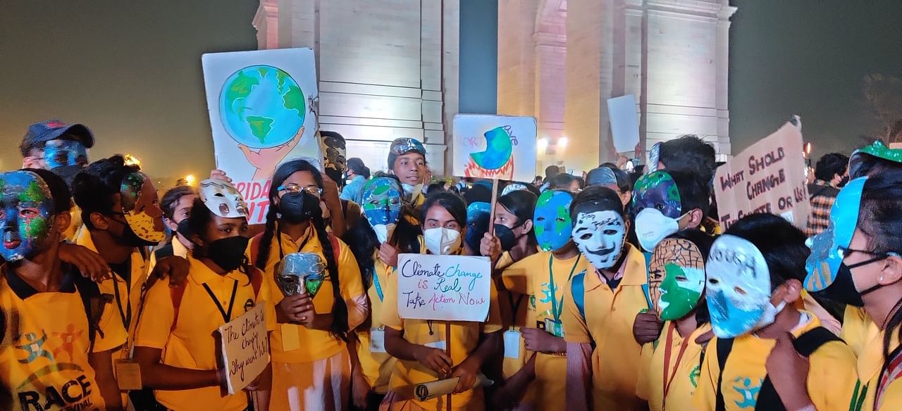 Children from Delhi took to the streets to protest against climate change and air pollution at the India Gate on 5th November. &nbsp;