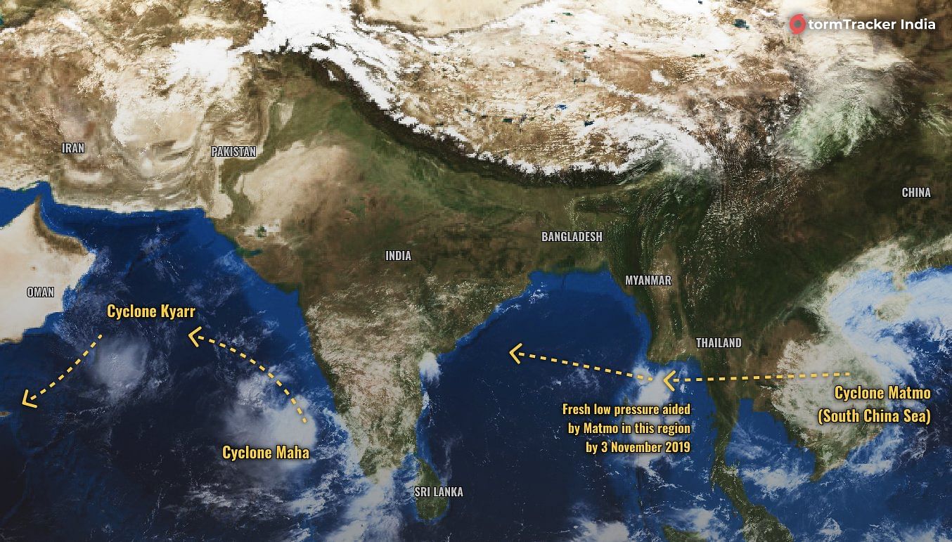 Progress of Cyclone Kyarr and Maha on 31 October