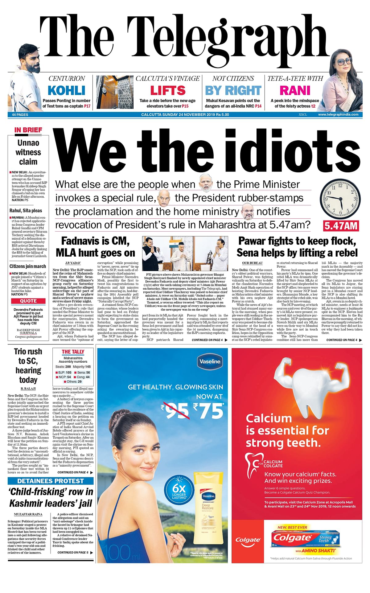 Here’s what the top newspapers had to say about the late-night, high-drama political developments in Maharashtra.