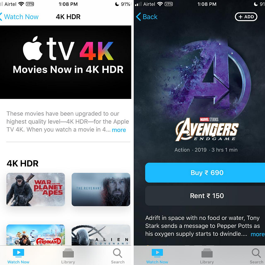 Apple TV+ currently has a limited number of titles. 