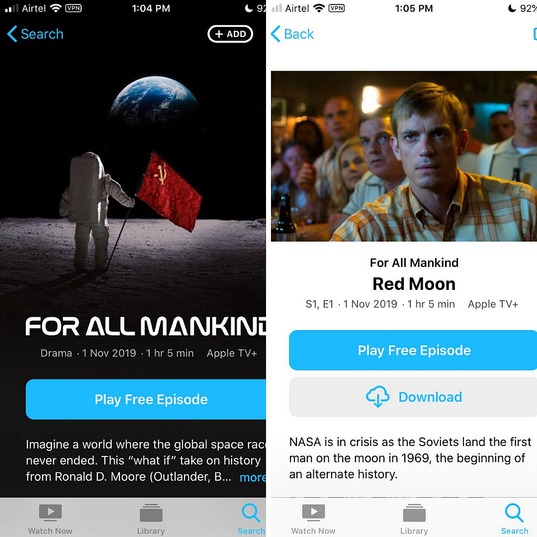 You can download Apple TV+ content on devices.