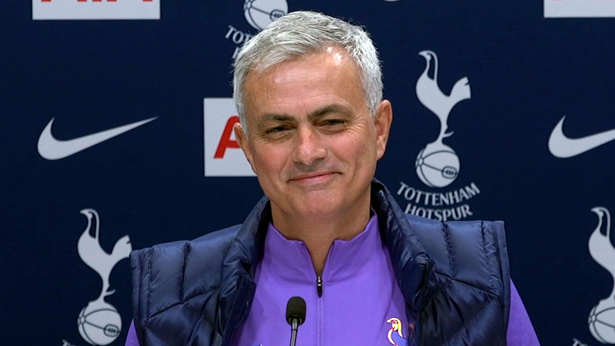 Image taken from PA Video showing newly appointed Tottenham Hotspur manager Jose Mourinho during a press conference at Tottenham Hotspur Training Centre, in London.