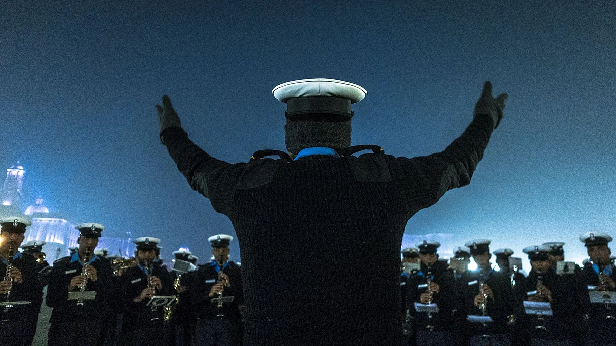 As part of the celebration, the sailors performed a drill and a sunset ceremony was conducted, which was followed by illumination by ships.