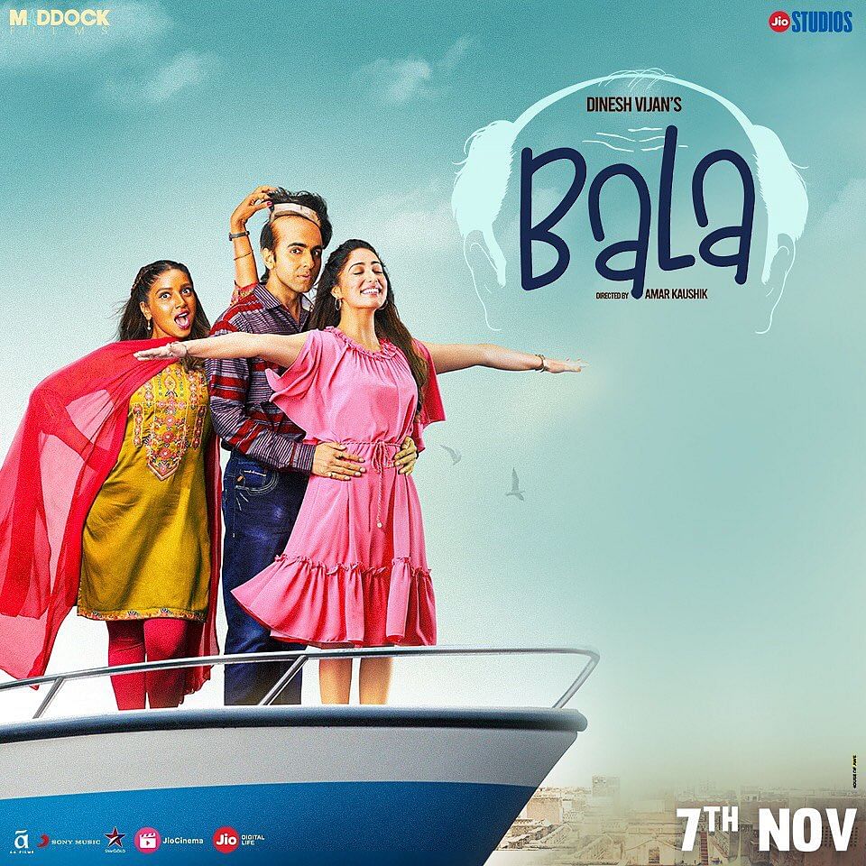 ‘Bala’ stars Ayushmann Khurrana, Bhumi Pednekar and Yami Gautam.
