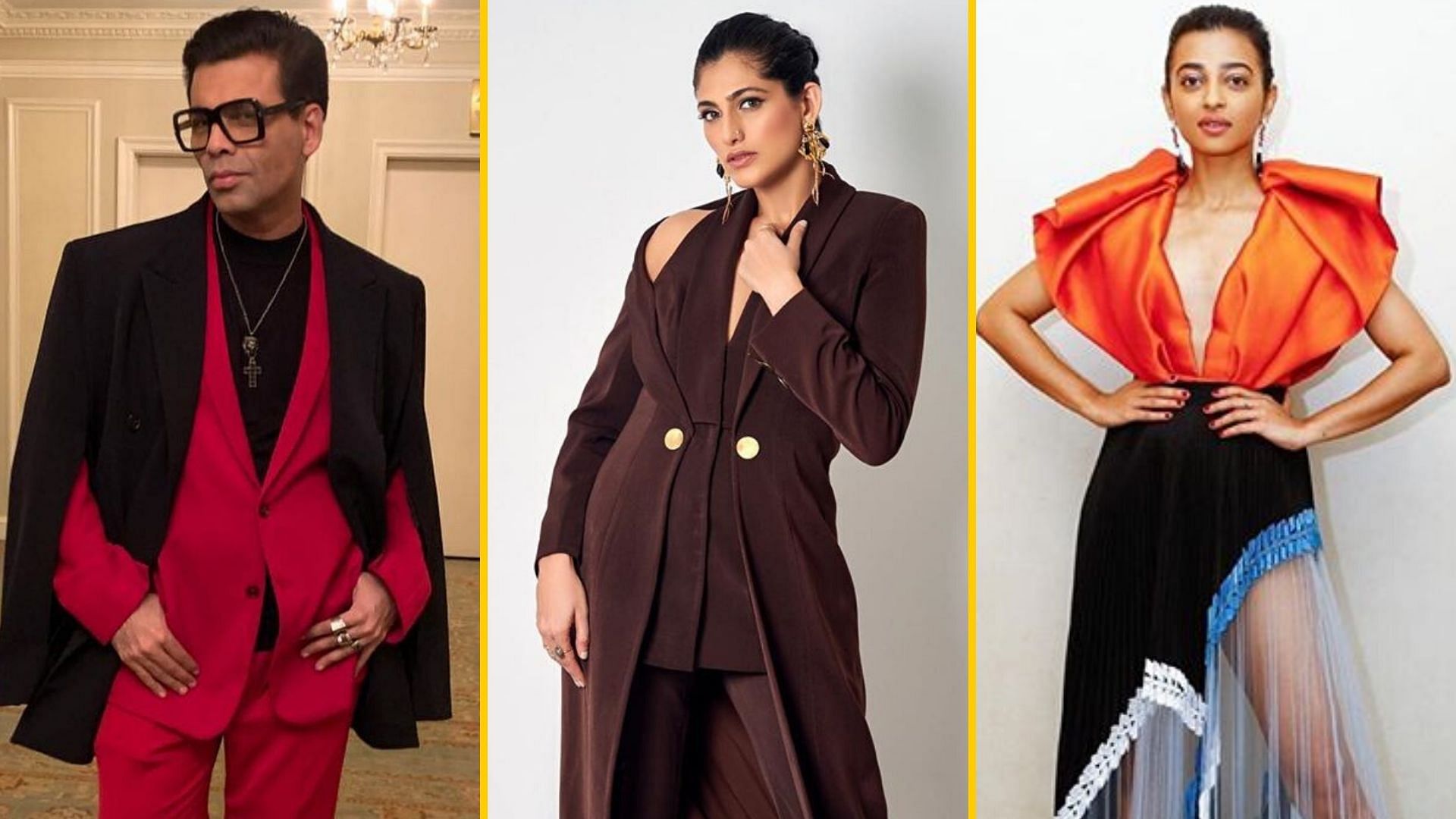 Karan Johar, Kubbra Sait and Radhika Apte at  the 47th International Emmy Awards Gala.