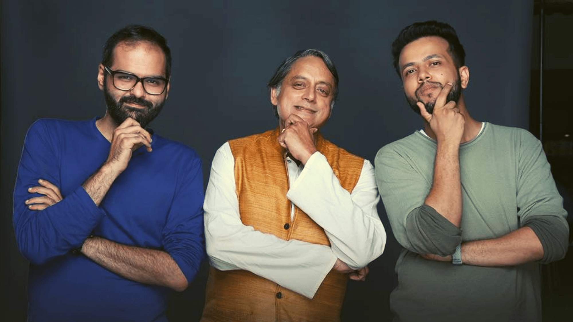Kunal Kamra mentors Shashi Tharoor on ‘One Mic Stand’, a show hosted by Sapan Verma.