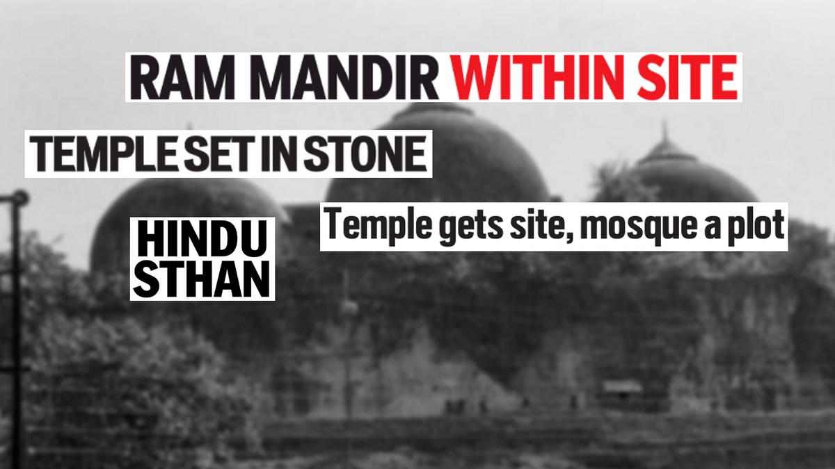 ‘Hindu Sthan’: What Front-Page Headlines Said on Ayodhya Verdict