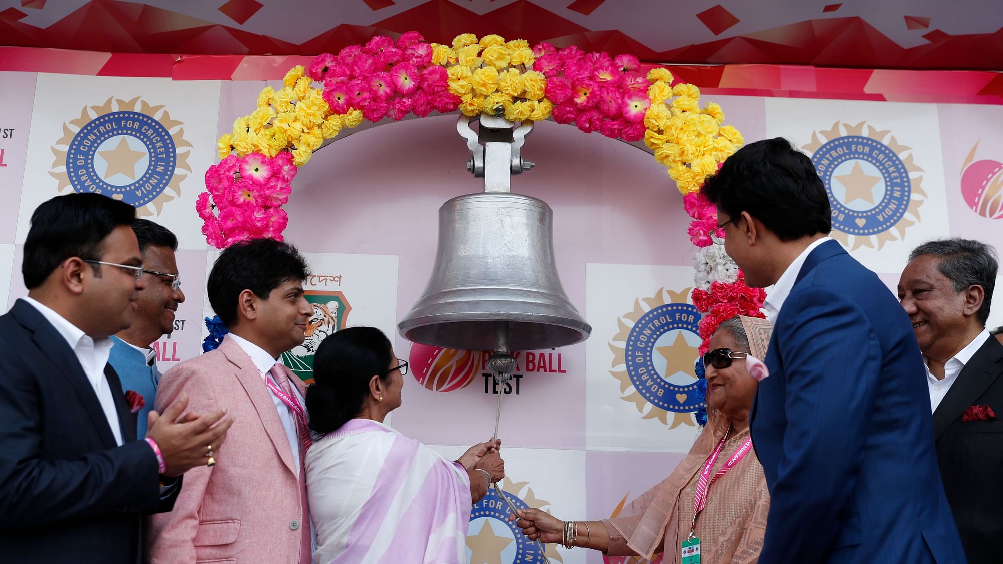  Bangladesh Prime Minister Sheikh Hasina and West Bengal Chief Minister Mamata Banerjee rung the customary Eden bell.