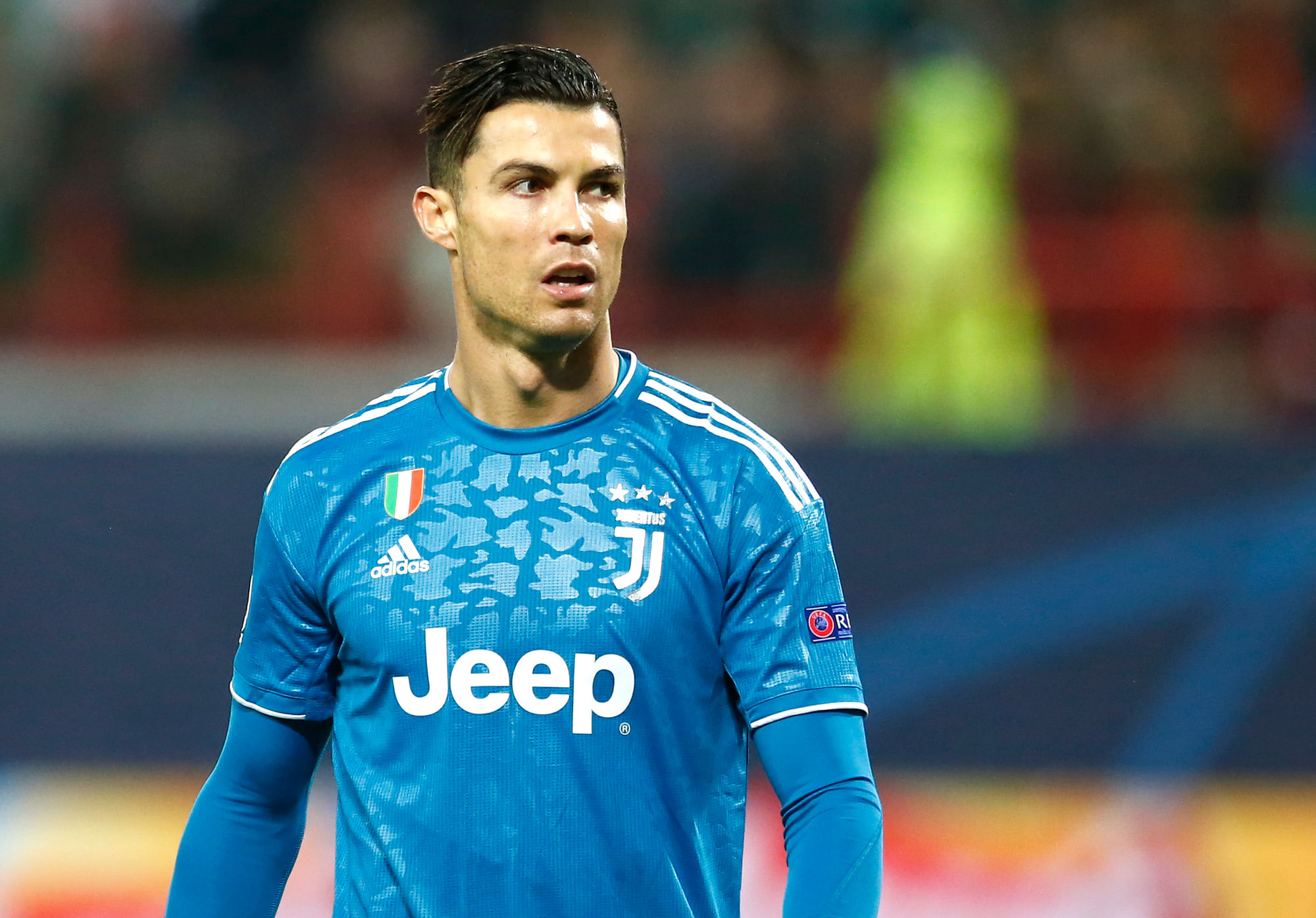 Juventus’ Cristiano Ronaldo during the Champions League Group D soccer match between Lokomotiv Moscow and Juventus at the Lokomotiv Stadium in Moscow, Russia.