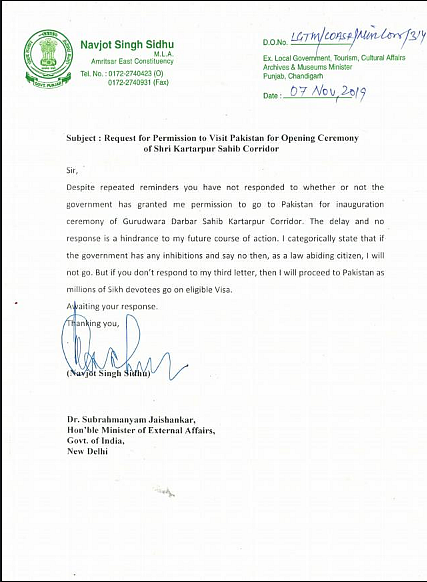 Govt Allows Navjot Sidhu to Attend Kartarpur Corridor Inauguration