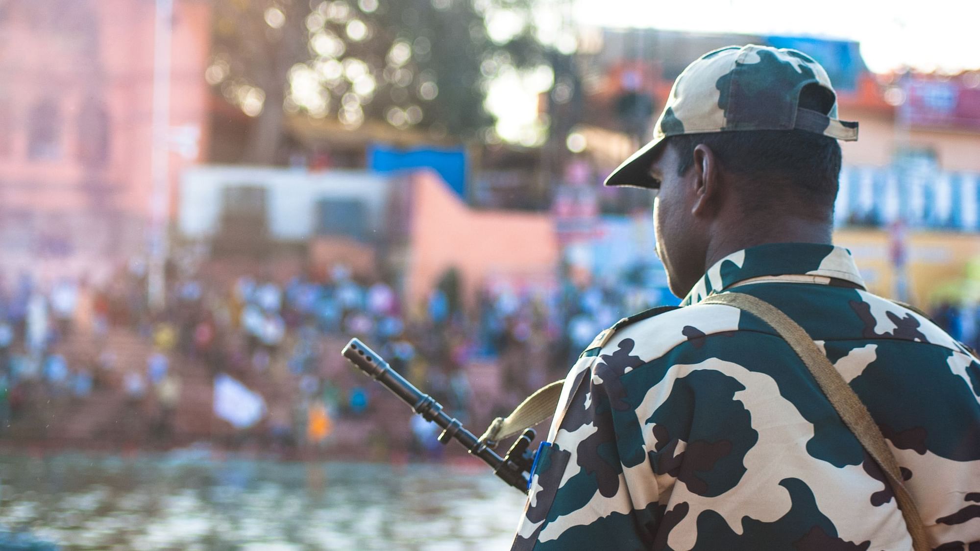 A CRPF Jawan stands guard. Image used for representation.