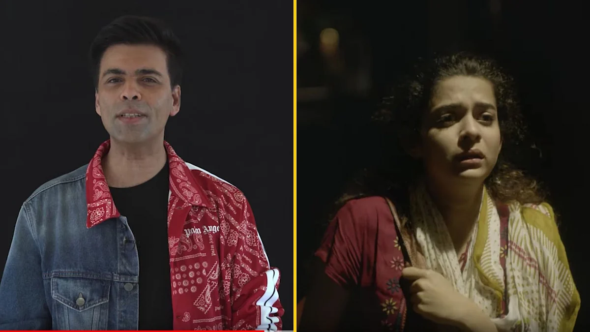 Karan Johar and Mithila Palkar in <i>Girls Got Talent</i>, a short film on women’s safety. 