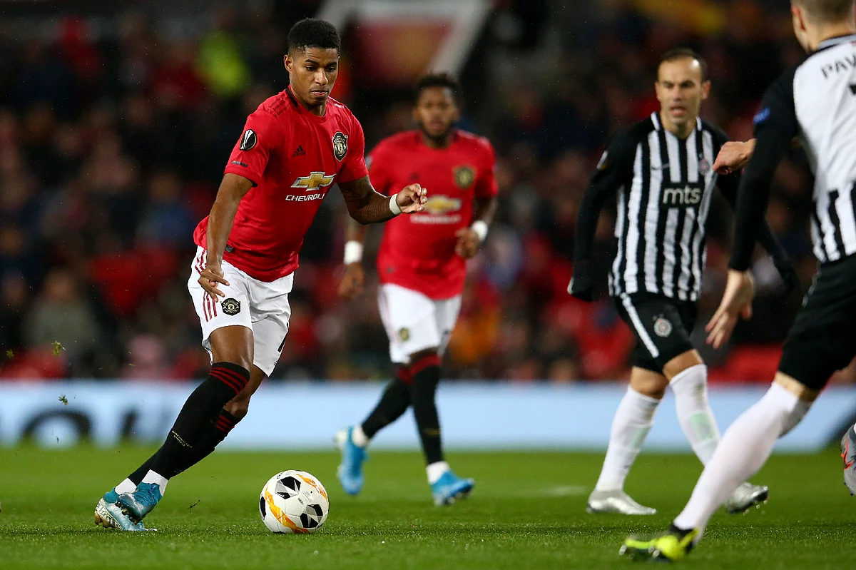 Marcus Rashford eluded five Partizan defenders to set up the 18-year-old Mason Greenwood in the 21st minute.