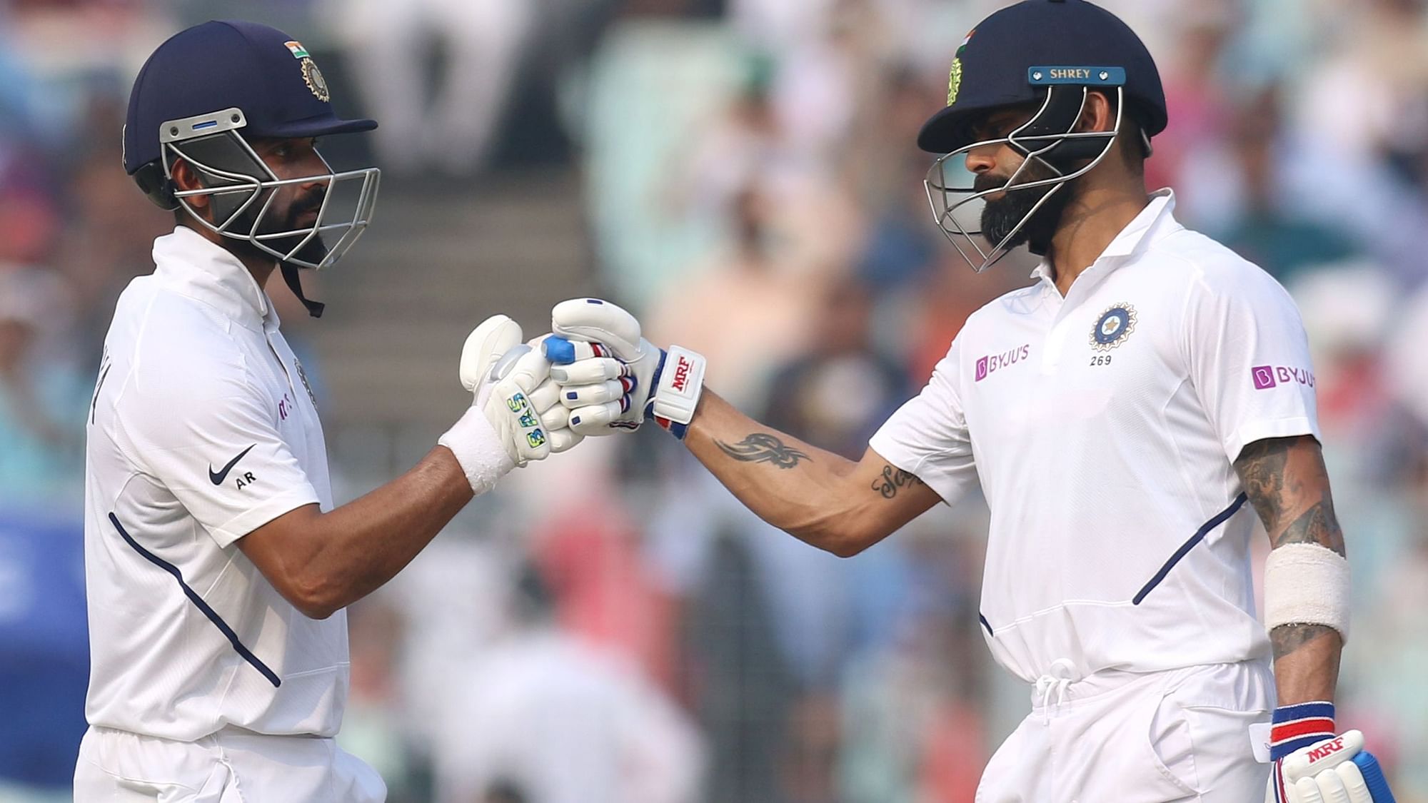 Ajinkya Rahane (left) and Virat Kohli put up a stand of 99 runs for the 4th wicket.
