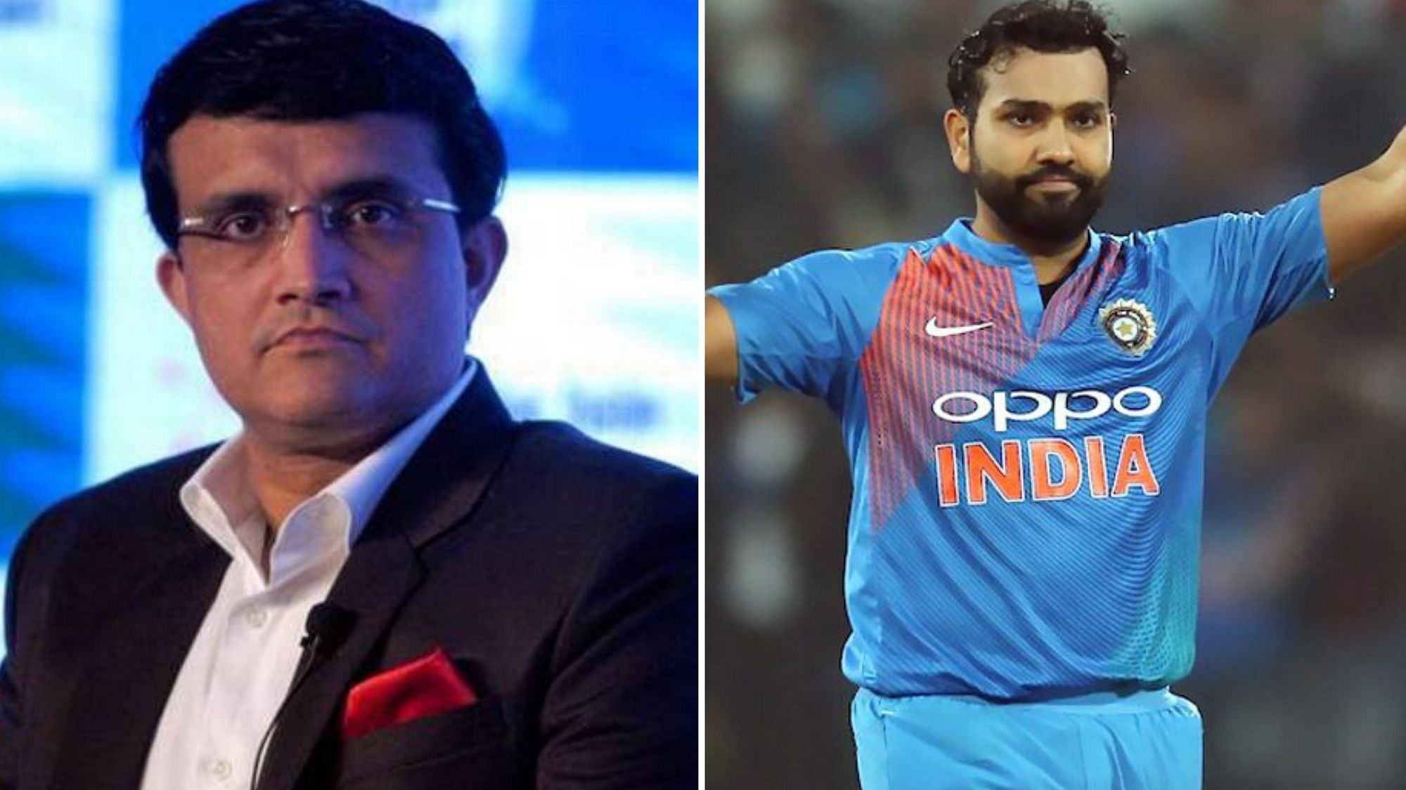 File photo of Sourav Ganguly (L) and Rohit Sharma (R).