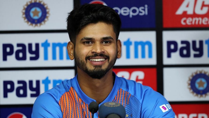 Shreyas Iyer addresses a press conference after India beat Bangladesh in the T20 series decider at Nagpur.&nbsp;