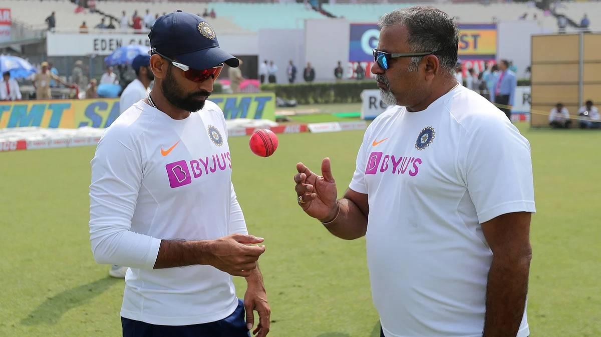 Mohammed Shami seen here talking with the Indian bowling team coach Bharat Arun at the Eden Gardens.