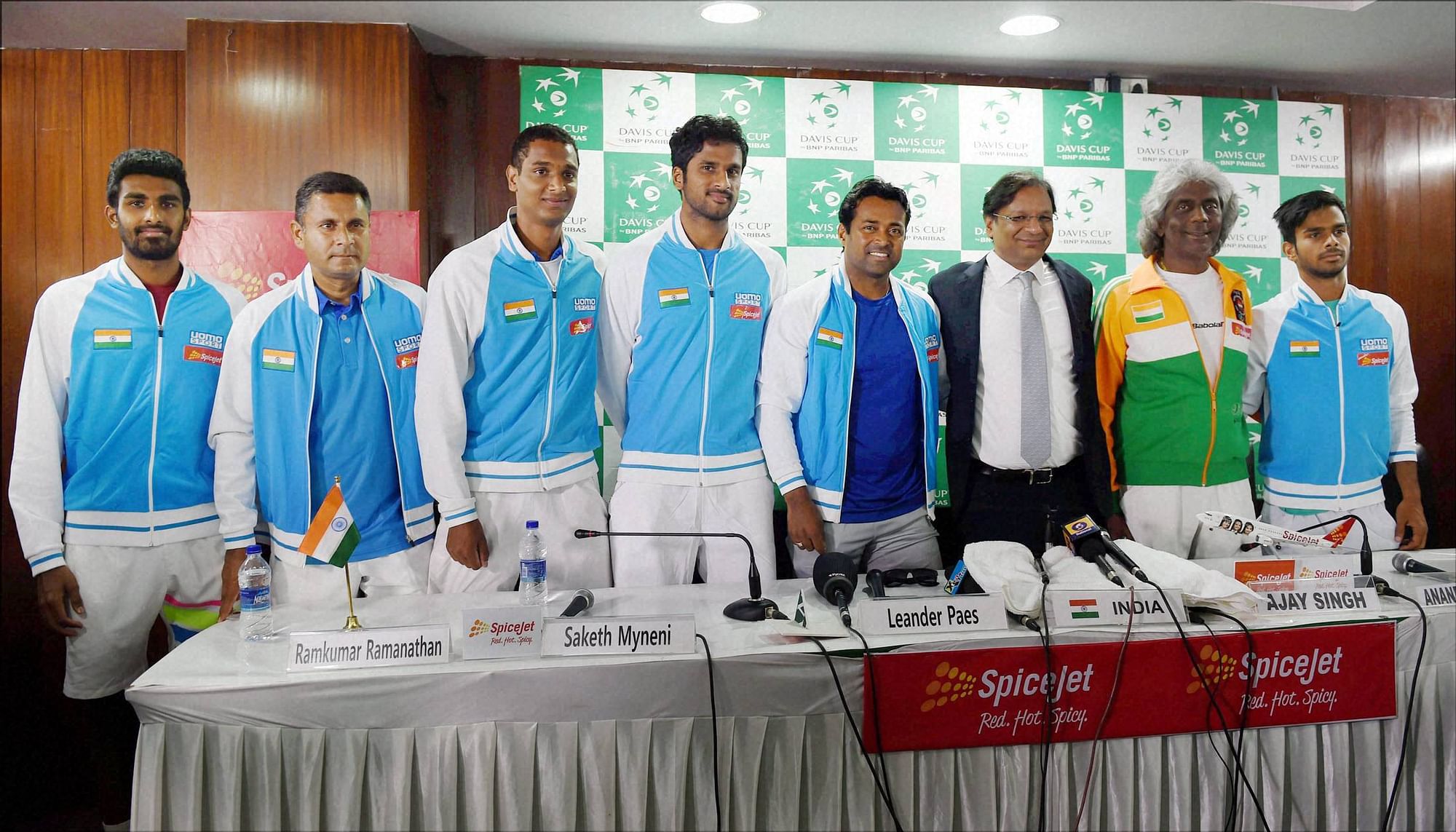 File picture of the Indian Davis Cup team that will now travel to Nur-Sultan to take on Pakistan in the upcoming Davis Cup tie.