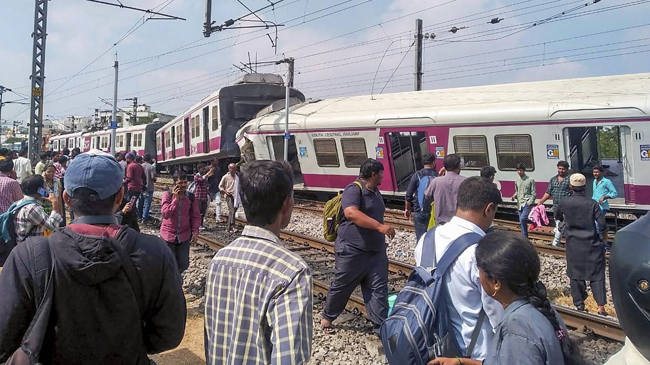 At least five people were injured when two slow-moving trains were involved in a collision at the Kacheguda Railway Station in Hyderabad on Monday, 11 November.