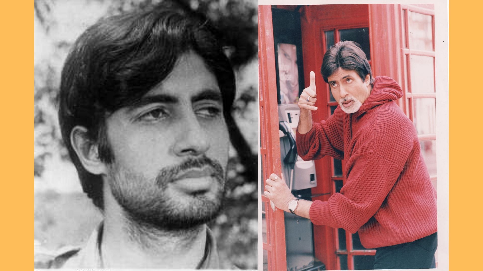 Amitabh Bachchan in <i>Saat Hindustani; </i>Bachchan at a photo shoot.&nbsp;