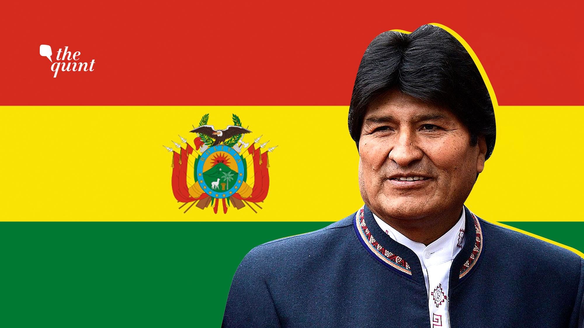 Image of Bolivian flag and ex-President Evo Morales, used for representational purposes.