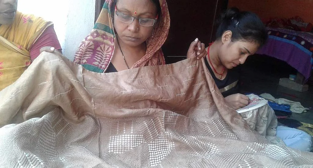 Craftswomen like Chandrani Choudhary take pride in creating Sujini artwork that has a high demand locally and internationally