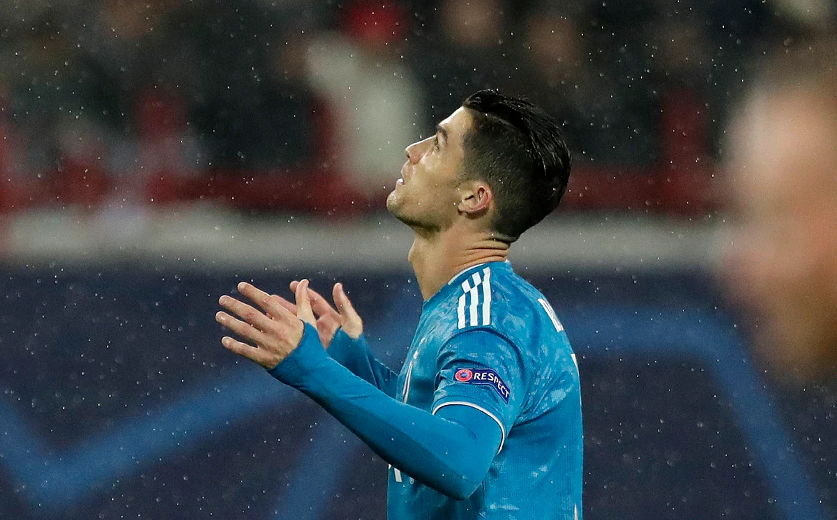 Juventus’ Cristiano Ronaldo reacts during the Champions League Group D game between Lokomotiv Moscow and Juventus at the Lokomotiv Stadium in Moscow, Russia.