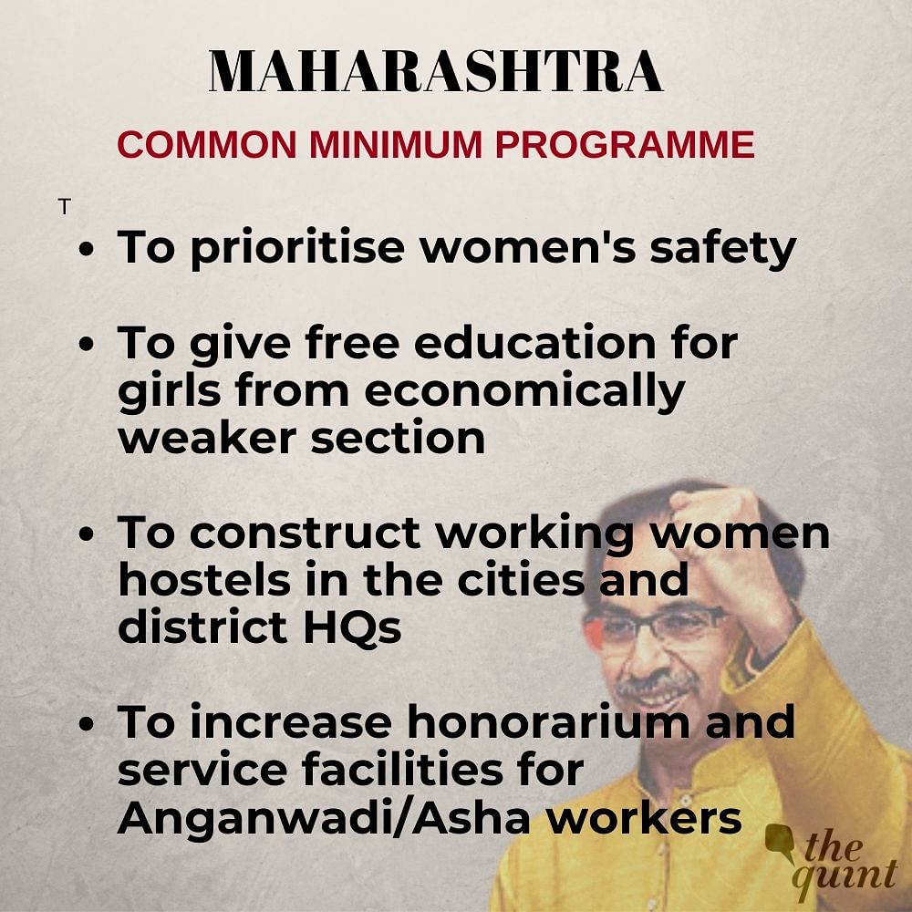 Here are the key highlights of the Common Minimum Programme agreed upon by the Sena-Cong-NCP combine for Maharashtra