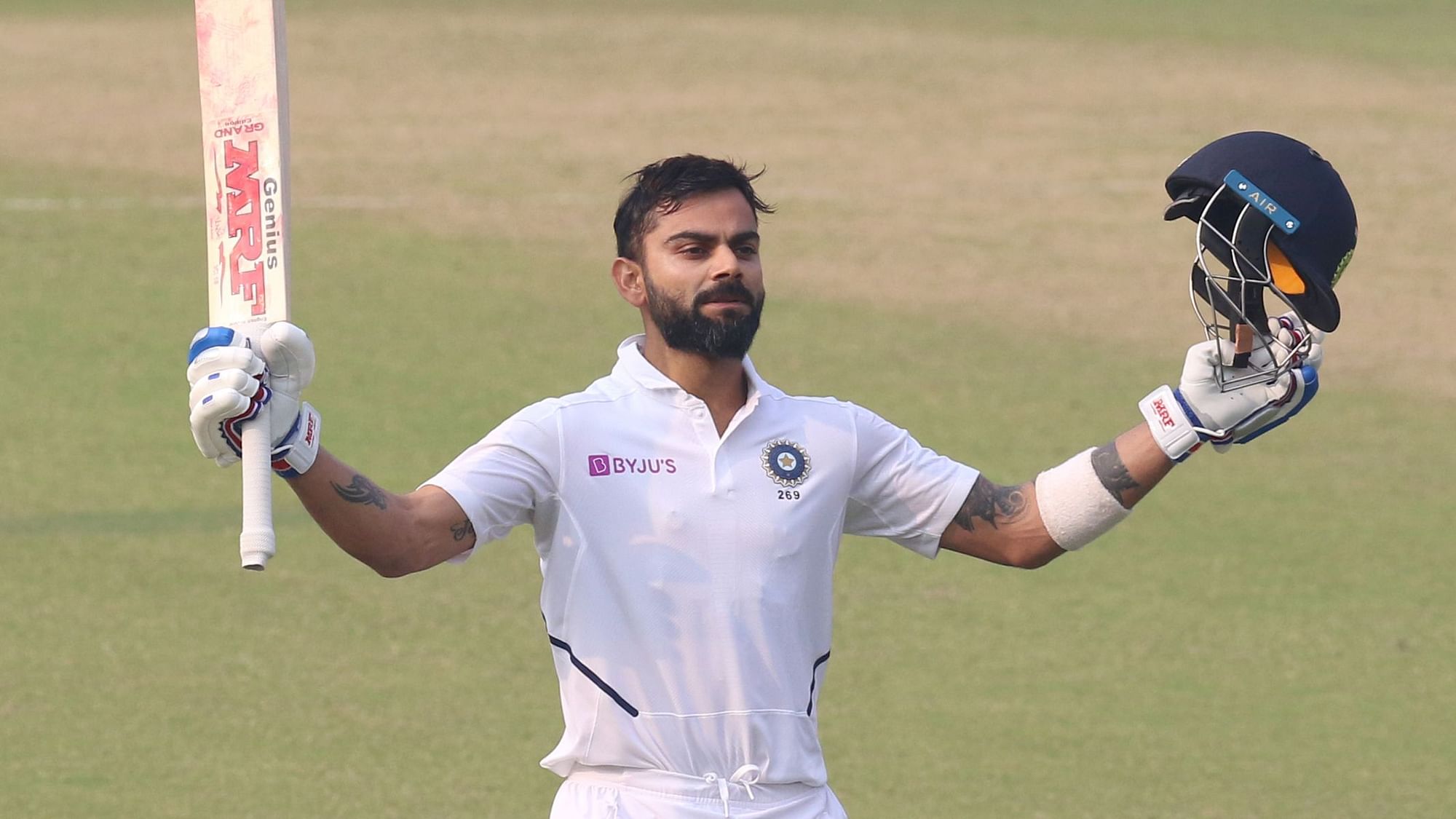 Virat Kohli reached the landmark with a double off spinner Taijul Islam in the 68th over.
