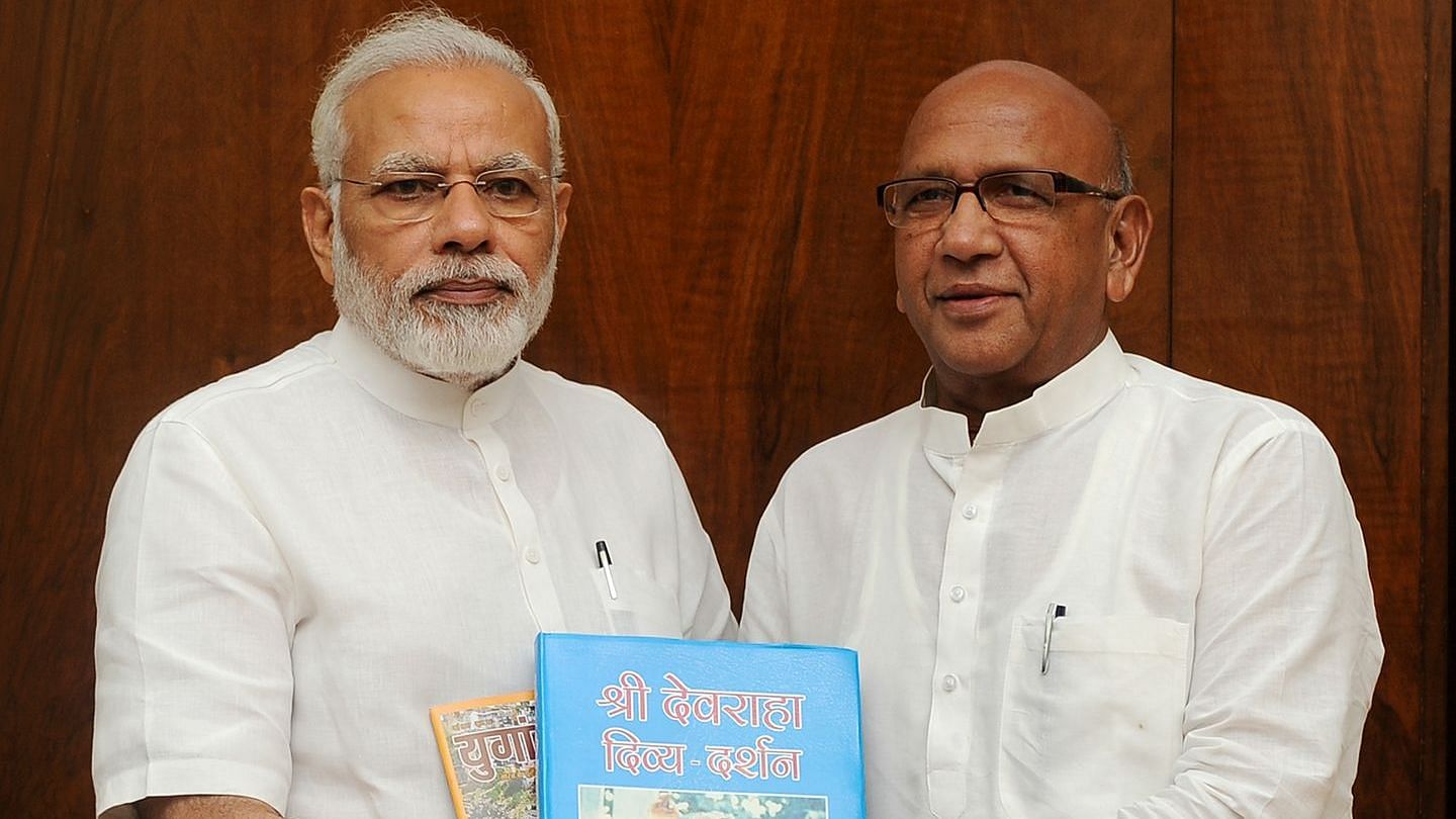 Saryu Roy with Prime Minister Narendra Modi.&nbsp;