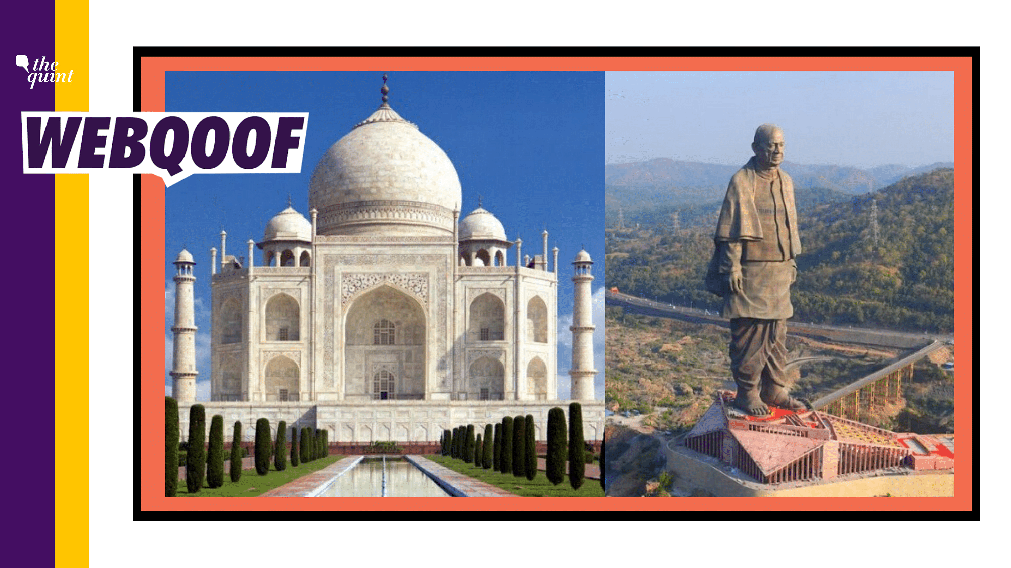 An image on social media falsely claimed that the revenue generated by Statue of Unity has been thrice the annual average revenue of Taj Mahal over the last three years.