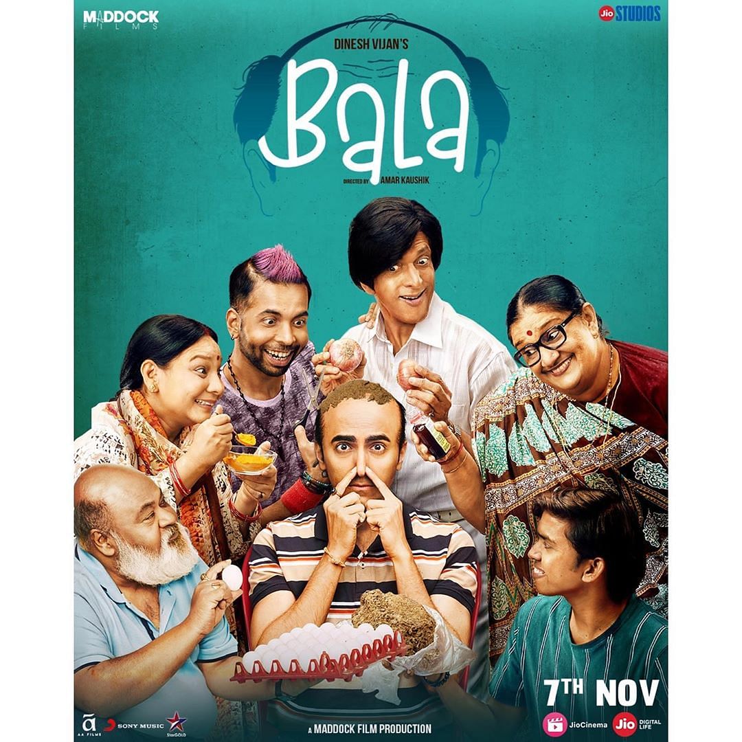 ‘Bala’ stars Ayushmann Khurrana, Bhumi Pednekar and Yami Gautam.