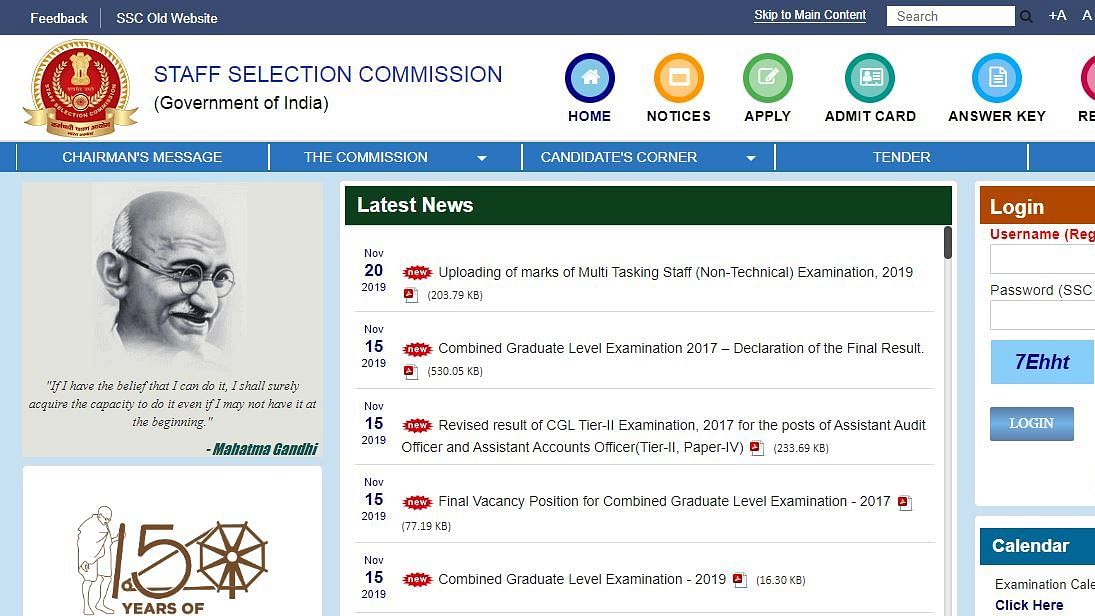 SSC MTS Admit Card 2019 released on the official regional website