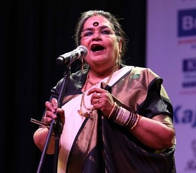New Delhi: Singer Usha Uthup performs during a programme organised by PHD Chamber at Siri Fort Auditorium in New Delhi, on March 16, 2016. (Photo: Sunil Majumdar/IANS)