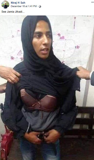Image of Egypt Man Dressed as Woman Passed off as Jamia Protester