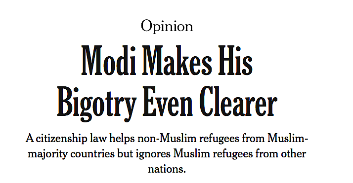 Screenshot of NYT Opinion headline