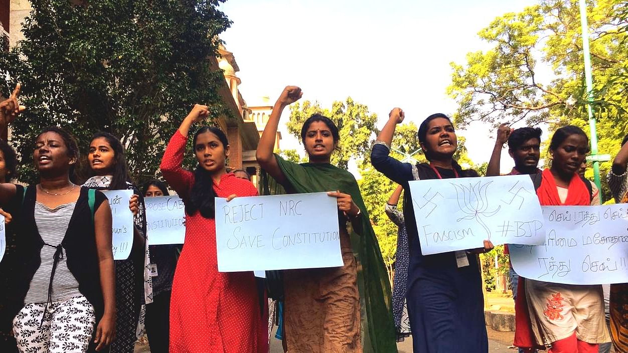 Students at IIT-M protest against the CAA.