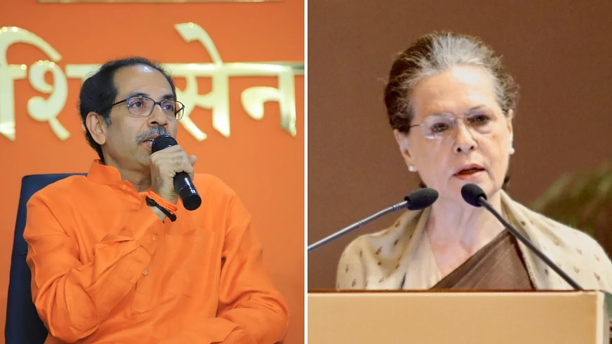 Maharashtra CM Uddhav Thackeray (Left); Congress President Sonia Gandhi (Right)