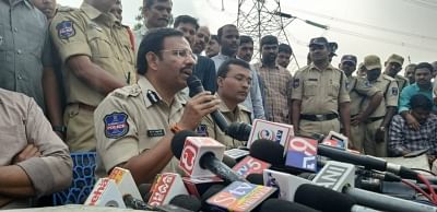 Shadnagar: Cyberabad Police Commissioner V. C. Sajjanar addresses a press conference after the police shot dead all the four accused in gang rape and murder of a young veterinarian in Hyderabad; in an alleged