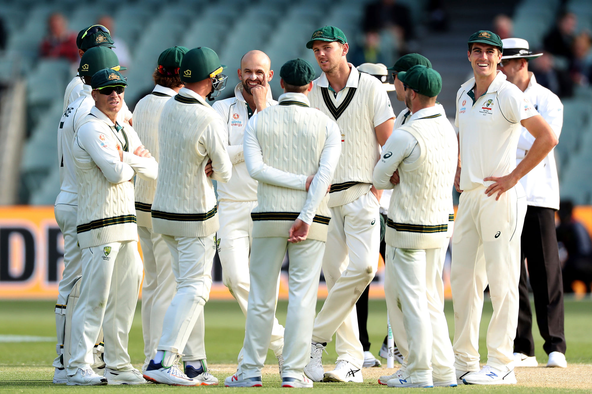 Australia’s Nathan Lyon celebrates the wicket of Pakistan’s Yasir Shah during their cricket Test match in Adelaide.