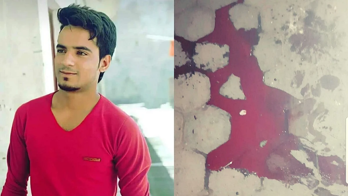 On the left is Anas, and on the right is the pool of blood from where he was found dead.